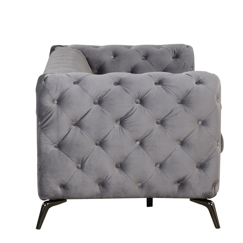 Velvet Upholstered Loveseat Sofa, Modern Loveseat Sofa With Button Tufted Back, 2 Person Loveseat Sofa Couch For Living Room, Bedroom, Or Small Space