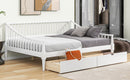 Full Size Daybed with Two Storage Drawers and Support Legs, White
