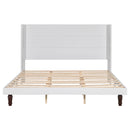 King Size, Stylish High Headboard Bed, High Quality - White