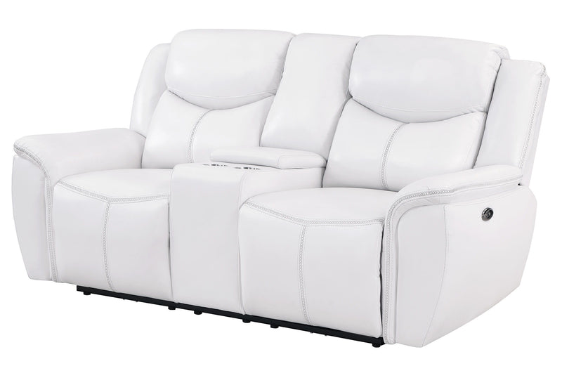 Tiggo - Power Console Reclining Loveseat - Blanche White