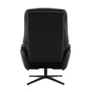 Labonita - Motion Accent Chair With Swivel & Ottoman - Black Top Grain Leather & Black
