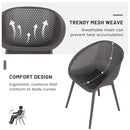 2 Piece Durable Single Chair With Mesh Hollow Out Design