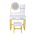 Makeup Vanity Table With LED Lights, 3 Color Options, Power Outlet