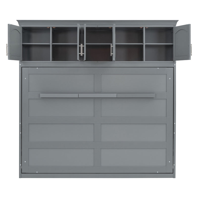 Murphy Modern Bed With Top Cabinets For Space Saving And Comfort