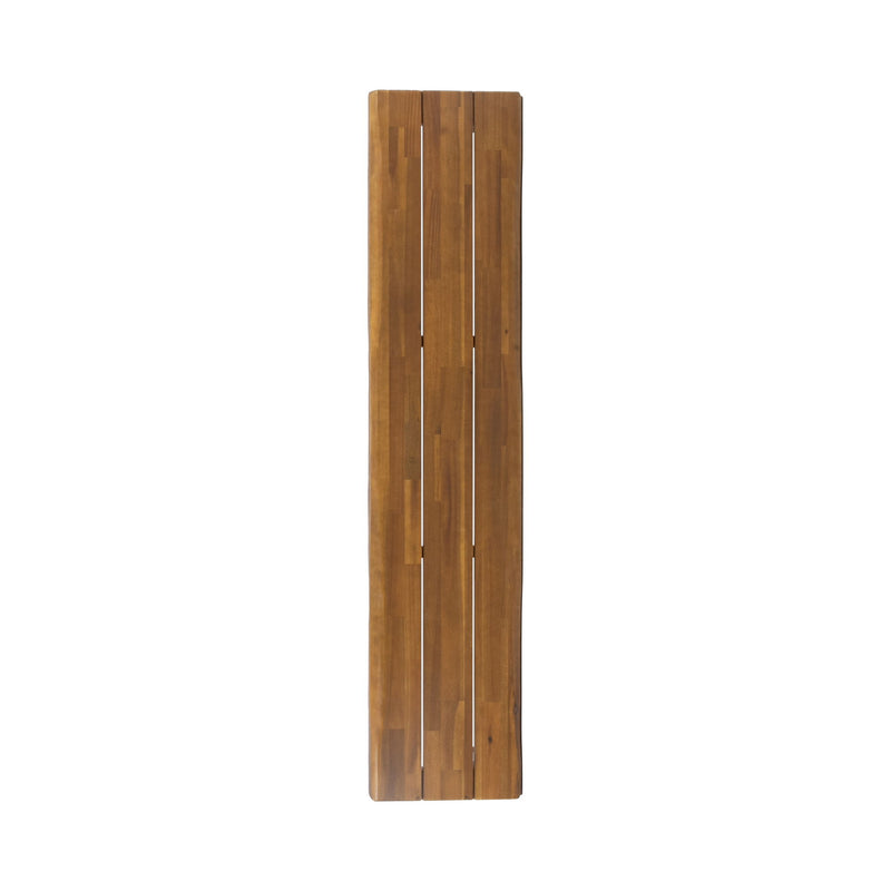Zion - Industrial Wood And Metal Rectangular Bench With Faux Live Edge Design - Teak