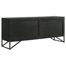 Riddell - 4 Door Wood Reeding Accent Cabinet - Matte Black