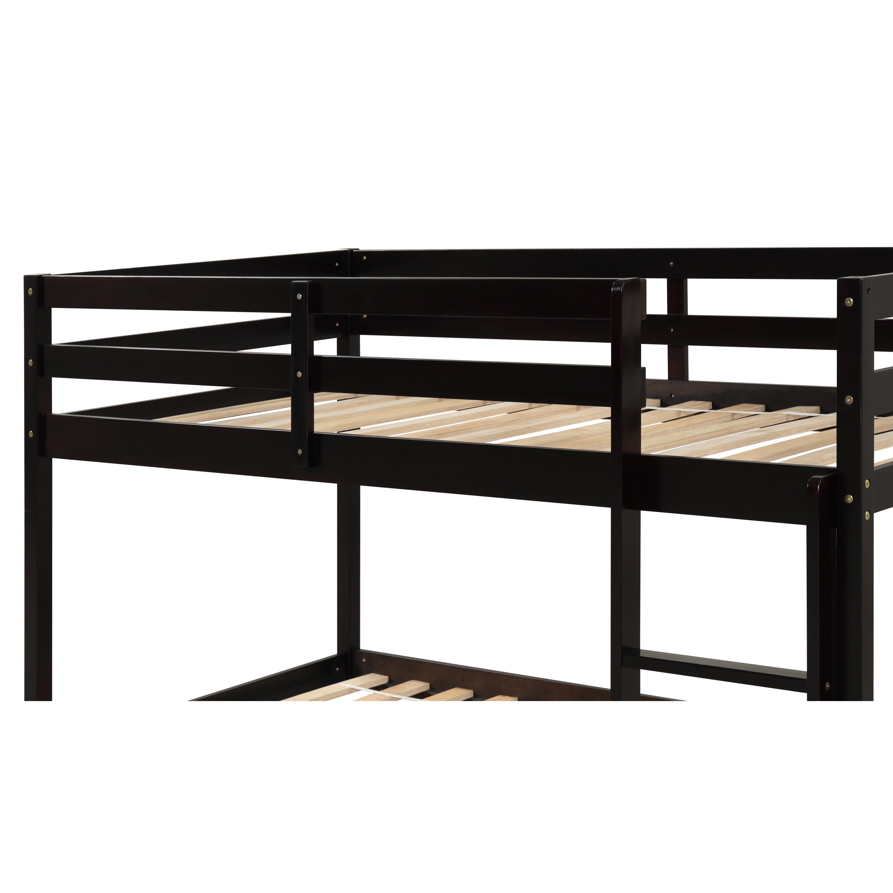 Twin over Twin Floor Bunk Bed,Espresso - Atlantic Fine Furniture Melbourne FL