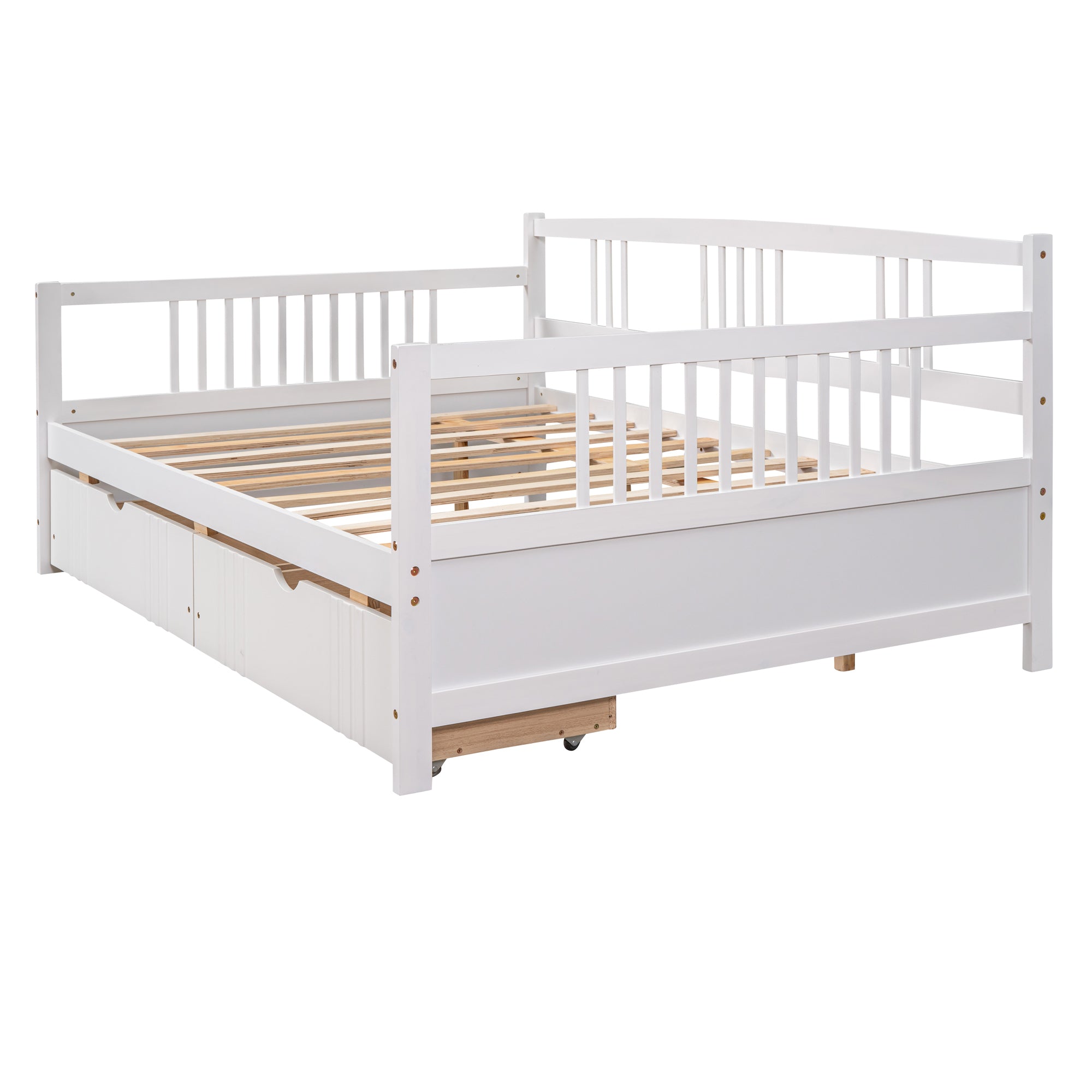 Full Size Daybed Wood Bed with Two Drawers,White(OLD  SKU:LP000058AAK) - Atlantic Fine Furniture Melbourne FL
