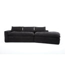 Modern Minimalist Modular Sectional Sofa With Deep Seats And Right Facing Chaise