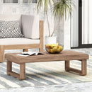Outdoor Coffee Table With Slat Design And Sled Base - Brown
