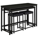 Hawes - 4 Piece Multipurpose Counter Height Table Set - Black