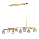 Crystal Chandelier For Dining Room, 8 Light Kitchen Chandelier Light Fixture Modern Metal Industrial Chandeliers For Farmhouse Entryway Living Room (8*G9 Bulbs Included) - Matte Gold