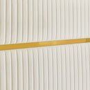 Corduroy Upholstered Bed Frame Queen Size 65" Tall Wingback Headboard Queen Bed Frame Metal Decoration /No Box Spring Needed