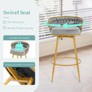 Modern Low Back Upholstered Counter Height Bar Stools (Set of 2)