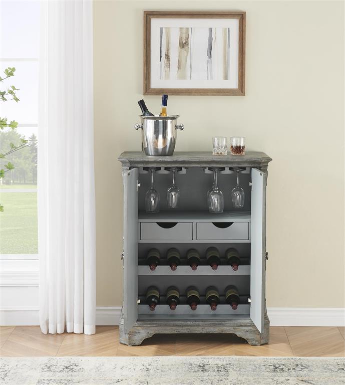 Wyatt Vintage Inspired 2 Door Wine Cabinet