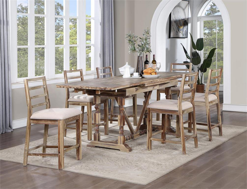 Acacia Wood Counter Height Extendable Dining Table