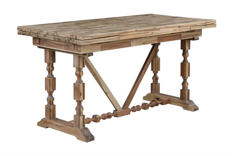 Acacia Wood Counter Height Extendable Dining Table