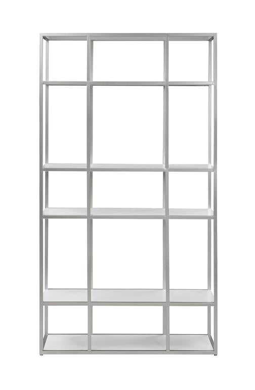 White and Champagne 5 Shelf Storge Bookcase