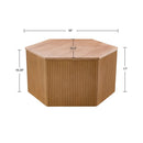 Hexagon Coffee Table With Fluted Design - Natural