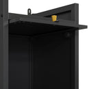 Glass Door Cabinet With Tier Storage