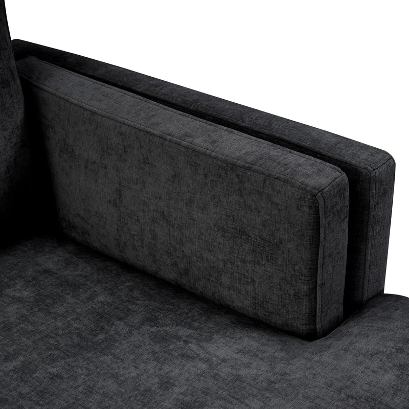 Modern Chaise Lounge With Dual Layer Armrests