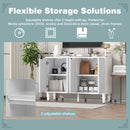 Modern TV Stand With 2 Spacious Storage Space And Anti-Tip Device