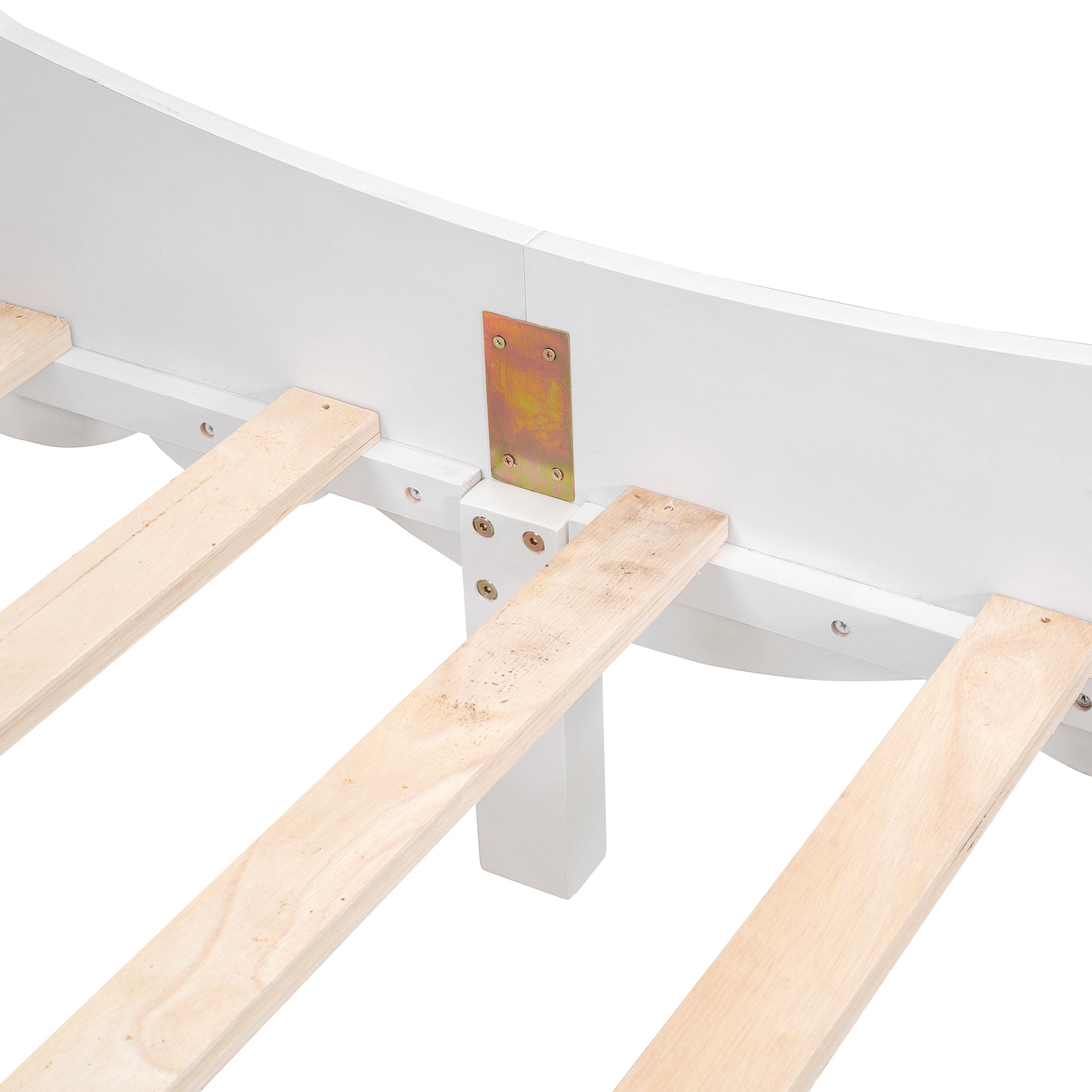 Twin Size Princess Carriage Bed with Canopy, Wood Platform Car Bed with 3D Carving Pattern, White+Pink+Gold - Atlantic Fine Furniture Melbourne FL