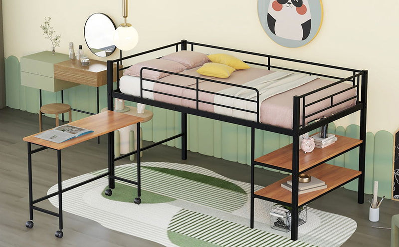 Loft Bed With Desk And Shelves