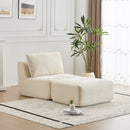 Single Chaise Longue With Movable Ottoman For Living Room