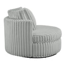 Mindy - Oversized Swivel Barrel Chair - Grey