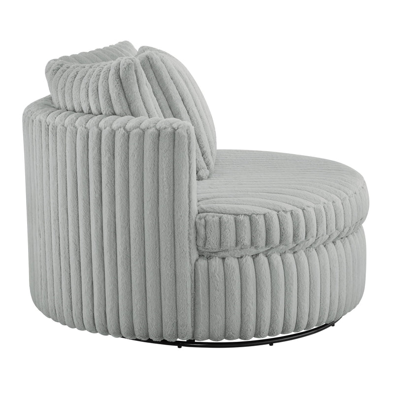 Mindy - Oversized Swivel Barrel Chair - Grey