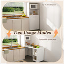 Stretchable Office Desk With Storage Shelves And Mobile Wheels