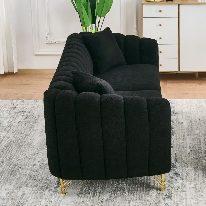 Tufted Oversized Sofa For Living Spaces - Black