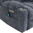 Omarion - Power Recliner With Lift, Heating & Massage - Blue Chenille