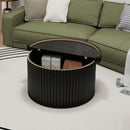 Coffee Table, Round Coffee Table, Modern Side Tables Accent End Table For Living Room, Apartment - Black
