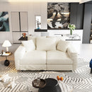 Plush Corduroy 4 Seat Sofa, Modern Comfy Upholstered Sofa Cloud Couch, Deep Seat Couches With Soft Pillows