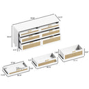 Rattan Dresser With 6 Drawers, Wooden Legs & Metal Handle