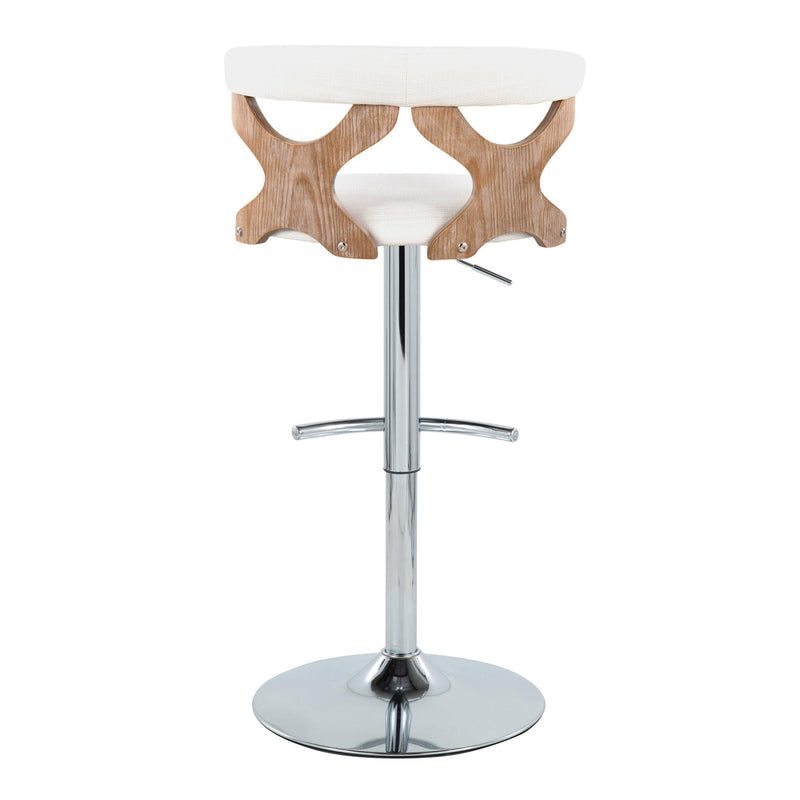 Gardenia - Contemporary Adjustable Barstool With Swivel / Rounded T Footrest (Set of 2)