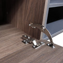 Modern TV With 3 Cabinets & Open Shelves, Color-Matching Media Console Table For Tvs Up To 80'', Entertainment Center With Drop Down Door For Living Room - Dark Brown