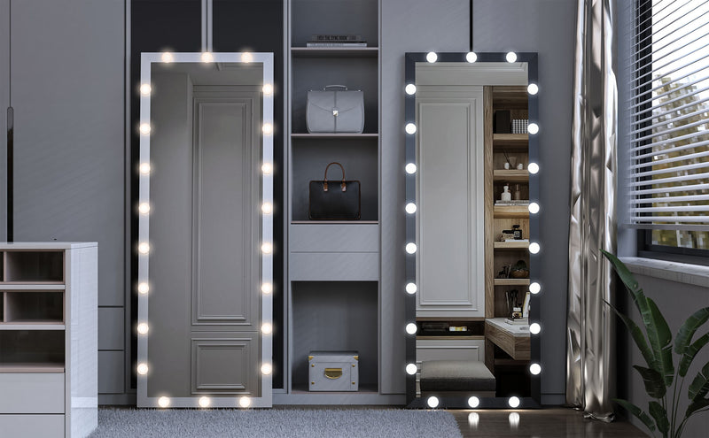 Full Length Mirror With Lights Full Body Vanity Mirror With 3 Color Modes Lighted Standing Floor Mirror For Dressing Room Bedroom Wall Mounted Touch Control