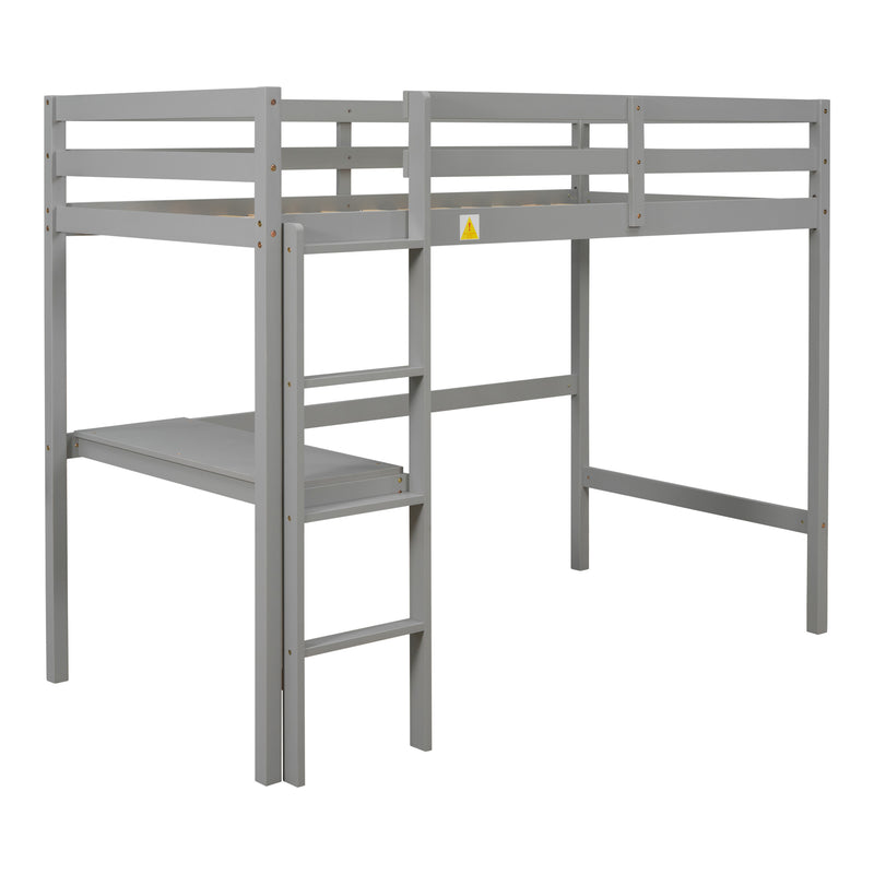 Twin Loft Bed with  built-in desk,Grey(Old SKU:W50450910)