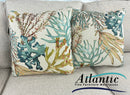 Coastal Throw Pillows-REEF TEAL- Set of Two