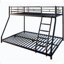 Black Twin over Full Metal Bunk Bed with Comfortable Rungs, Easy to assemble