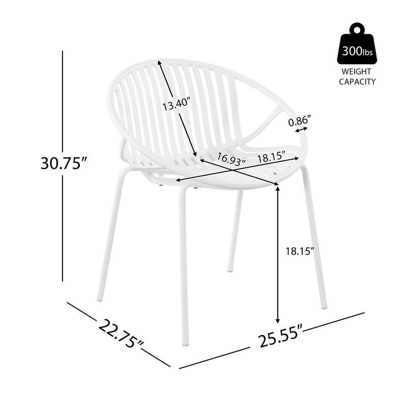 7 Piece Outdoor Modern Dining Set With Stackable Chairs