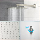Dual Shower Head System With Square Rain Shower And Rough In Valve