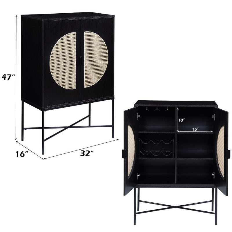 Colson - Wine Cabinet - Black Finish - Atlantic Fine Furniture Inc