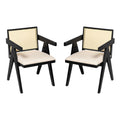 Chandigarh Farmhouse Style Cane Upholstered Dining Chairs (Set of 2)