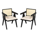 Chandigarh Farmhouse Style Cane Upholstered Dining Chairs (Set of 2)