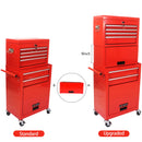 6 Drawer Lockable Tool Cabinet On Wheels, Steel Rolling Tool Chest With Detachable Toolbox