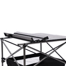 Folding Outdoor Table With Carrying Bag, Lightweight Aluminum Roll-Up Square Table For Indoor, Outdoor Camping, Picnics, Beach, Backyard, Bbq, Party, Patio - Black